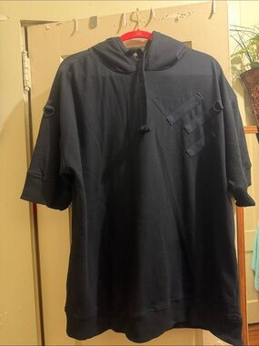 Men's Short-Sleeve Hooded Sweatshirt Black
